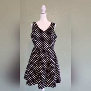 ModCloth x Pink Owl Apparel retro polka dot black white dress M